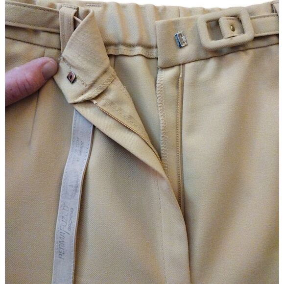 VTG 70s Sears Belted Wide Leg High Waisted Pants, Beige / Khaki Color, Size 25 - Picture 6 of 8